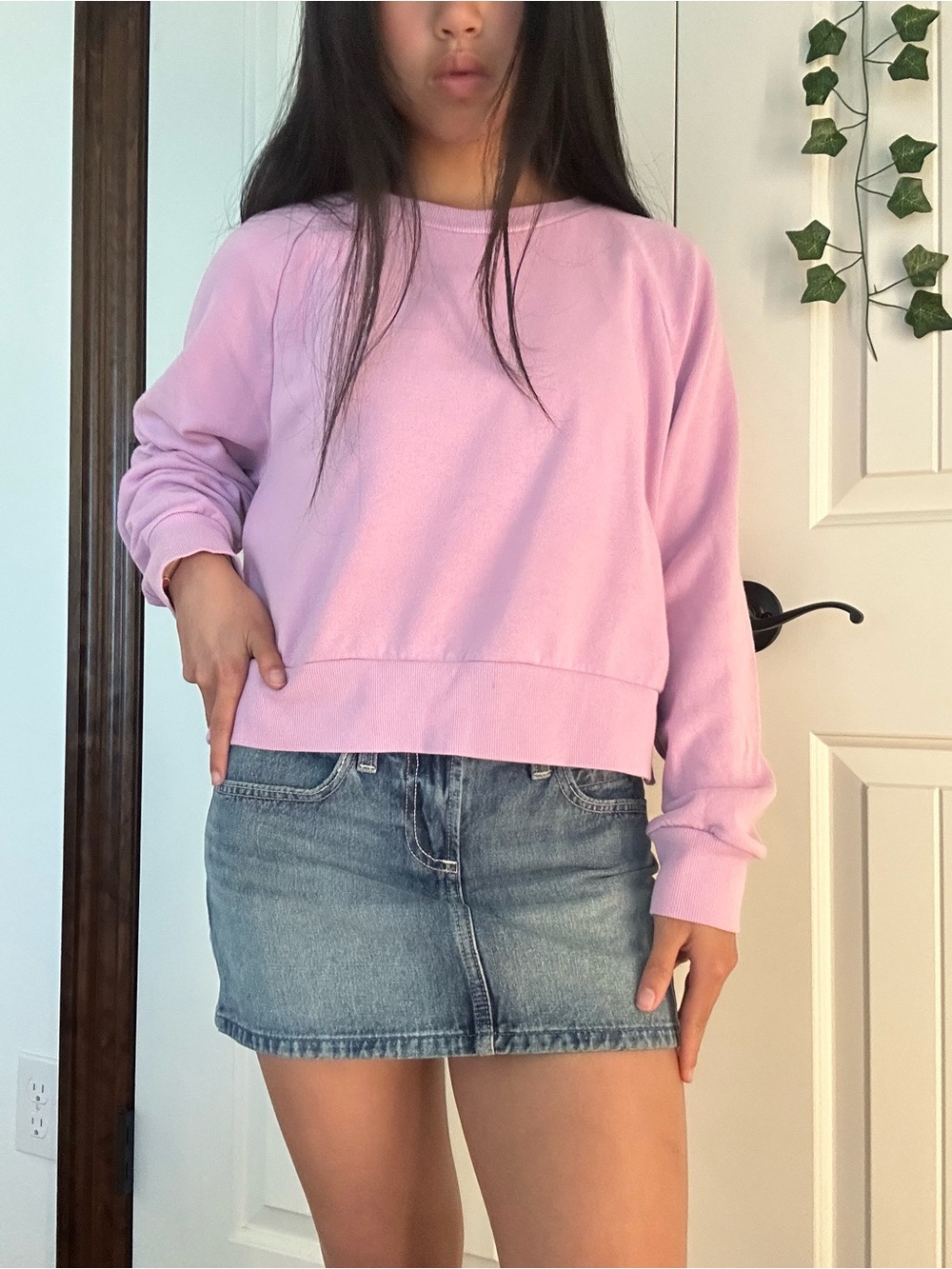 Colsie Lilac Pink Cropped Sweatshirt